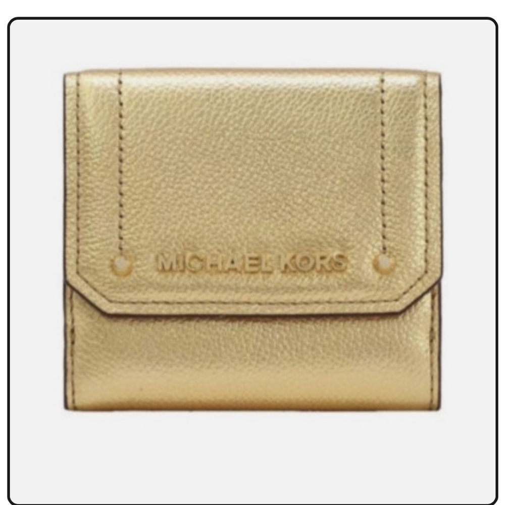 MICHAEL KORS LEATHER HAYES MEDIUM TRIFOLD WALLET NEW